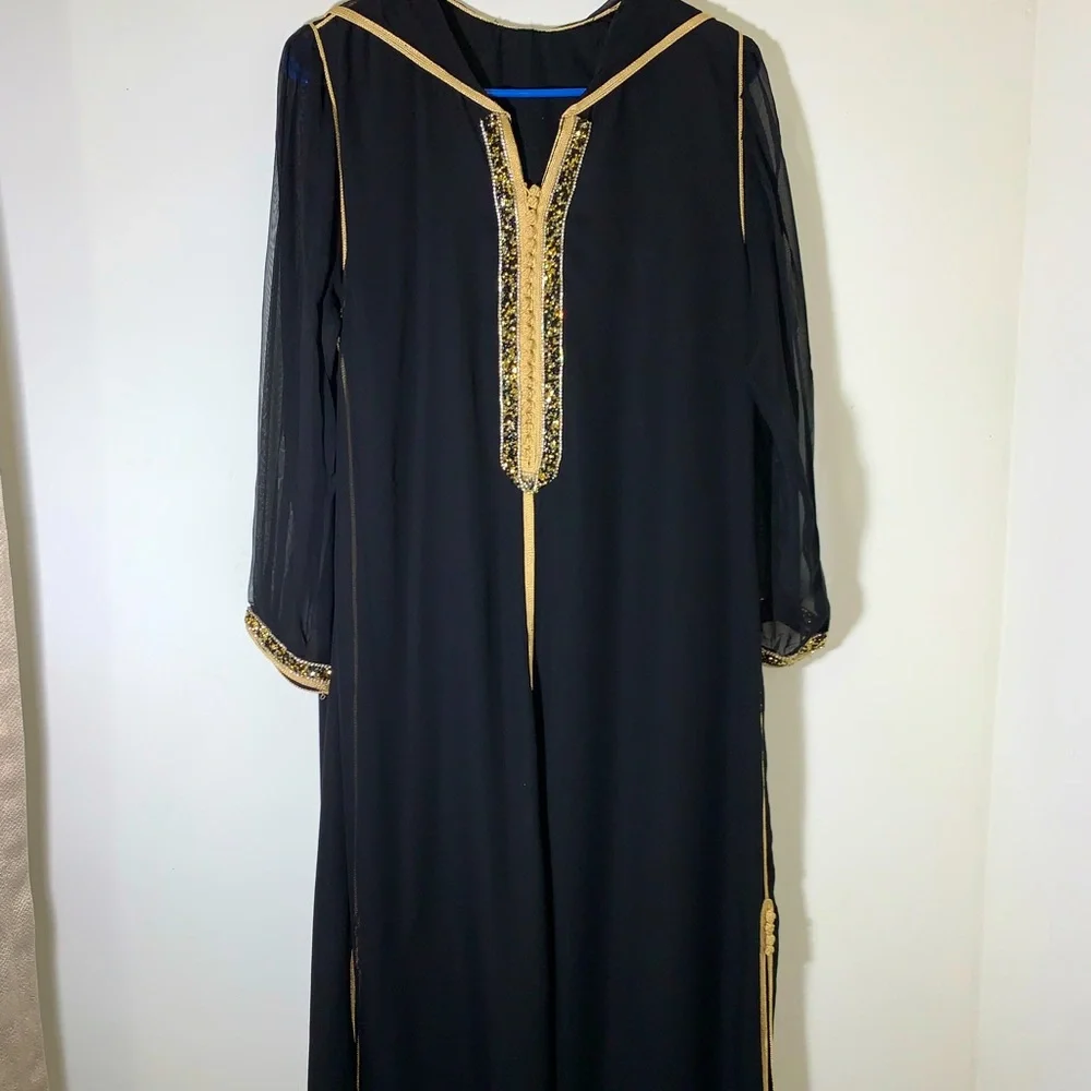 Black Moroccan kaftan - Picture 1 of 10